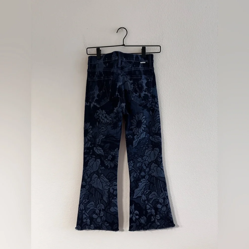 MOTHER Navy Floral Wide-Leg Jeans - Picture 6 of 10